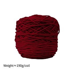 Темно-Красный 190g 8-слойная молочная хлопчатобумажная пряжа для тафтинговых ковриков, пряжа амигуруми, пряжа для вязания крючком, для свитера, шапки, носков, детских одеял, темно-красный, 5 мм