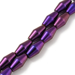 Purple Plated Electroplated Synthetic Magnetic Hematite Beads Strands, Bicone, Purple Plated, 6.2~6.5x12~12.5mm, Hole: 1.4mm, about 33pcs/strand, 16.89''(42.9cm)
