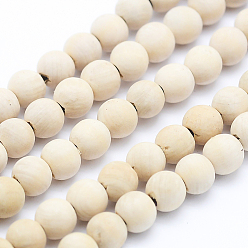 Bois Bois brins de perles naturelles, ronde, teint, 10mm, Trou: 1mm, Environ 39 pcs/chapelet, 15.55 pouce (39.5 cm)