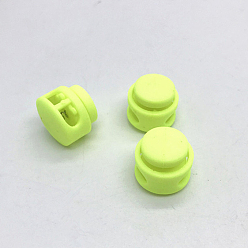 Green Yellow Nylon Cord Locks Clip Ends, Double Hole Drawstring Stopper Fastener Buttons, Green Yellow, 1.7cm, Hole: 6mm
