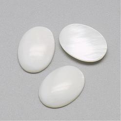 Seashell Color Freshwater Shell Cabochons, Oval, Seashell Color, 25x18x4~5mm