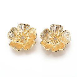 Real 18K Gold Plated Brass Rhinestone Settings, Flower, Nickel Free, Real 18K Gold Plated, Fit for 1.5mm Rhinestone, 19x19x5mm