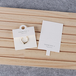Floral White Folding Paper Ring Display Cards, Jewelry Display Card for Ring Packaging, Floral White, 10x6cm
