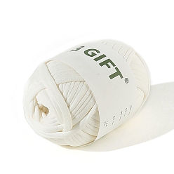 White Polyester Cloth Yarn, For Hand Knitting Thick Thread, Crochet Cloth Yarn, White, 5mm, about 32.81 Yards(30m)/Skein