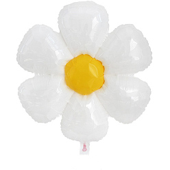White Flower Aluminum Balloons, for Festive Party Decorations, White, 1100x970mm
