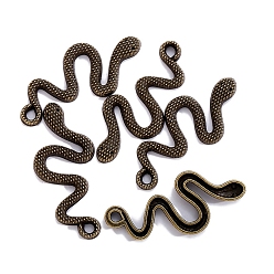 Antique Bronze Alloy Pendants, Snake, Antique Bronze, 31x14mm