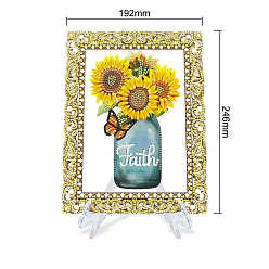 Flower DIY Acrylic Picture Frame Diamond Painting Kits, Flower, 246x192mm