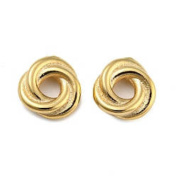 Real 24K Gold Plated Rack Plating Eco-friendly Brass Beads, Cadmium Free & Lead Free, Knot, Real 24K Gold Plated, 8x2.5mm, Hole: 2.5mm