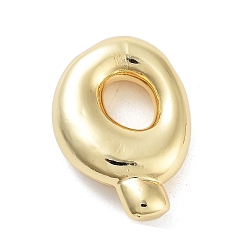 Letter Q Стойки обшивки латунные подвески, подвески в виде букв из воздушных шаров, для изготовления именных ожерелий, без кадмия и без свинца, долговечный, реальный 18 k позолоченный, Буква Q, 23.5x17x6 мм, отверстие : 2.5 мм