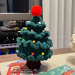 One finished green Christmas tree Hand-woven diy Christmas tree wool homemade crochet material package to relieve boredom and send girlfriends and girlfriends holiday gifts