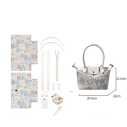 Lavender PU Leater Handmade DIY Bag Making Material Sets, Handbag, Lavender, 20.5x15.5x12cm