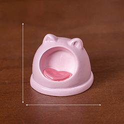 Pink Мини-модель кота из смолы, аксессуары для кукольного домика с микро-ландшафтом, притворяясь опорными украшениями, розовые, 32x26 мм