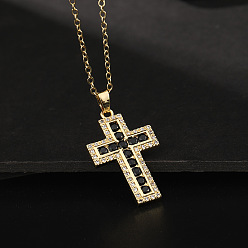 A Bold and Colorful Cross Necklace - Hip Hop Street Style Statement Piece