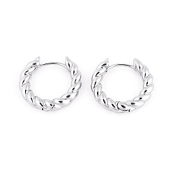 Платина Серьги-кольца из латуни для женщин, платина, 20x3.5 мм