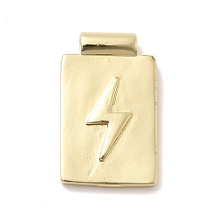 Lightning Bolt Латунные подвески, прямоугольник амулеты, без кадмия и без свинца, стойки покрытие, долговечный, реальный 18 k позолоченный, удар молнии, 18.5x11.5x3 мм, отверстие : 1.6 мм