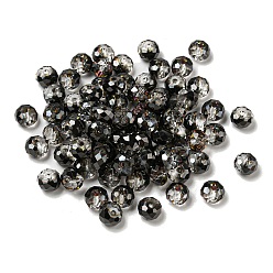 Gray Electroplate Glass Beads, Rondelle, Gray, 6x4mm, Hole: 1.4mm, 100pcs/bag