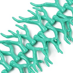 Бирюза Нити бусин из непрозрачного акрила, имитирующие кораллы, самородки, бирюзовые, 46~48x34~35x7~8 мм, отверстие : 1.4 мм, около 50 шт / нитка, 18.50'' (47 см)