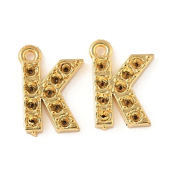 Letter K 304 Настройки горный хрусталь из нержавеющей стали кулон, золотые, Письмо K, пригодный для стразов 1 мм, 8x5.5x1 мм, отверстие : 0.7 мм