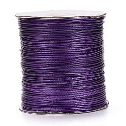Сине-фиолетовый Вощеный шнур полиэстера, шарик шнур, синий фиолетовый, 0.5 мм, около 169.51~174.98 ярдов (155~160 м) / рулон