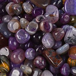 Фиолетовый Окрашенные и нагретые шарики из натурального агата, без отверстия , самородки, фиолетовые, 12~20 мм