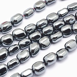 Original Color Non-magnetic Synthetic Hematite Beads Strands, Nuggets, Original Color, 9x5~7mm, Hole: 1mm, about 45pcs/strand, 15.7 inch(40cm)