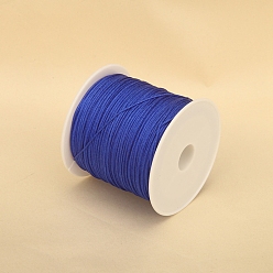 Blue 50M Nylon Thread, Chinese Knot Cord, for Jewelry Making, Blue, 0.8mm, about 54.68 Yards(50m)/Roll