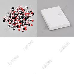 Mixed Color Handmade Polymer Clay Cabochons, Playing Cards Theme, Mixed Color, 4.5~6.5x4.5~5.5x0.7~1.3mm, 100g