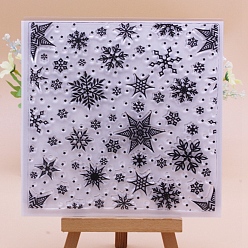 Clear Christmas Snowflake Silicone Stamps, for DIY Scrapbooking, Photo Album Decorative, Cards Making, Clear, 150x150mm