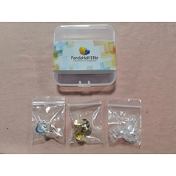 Golden & Silver 12Pcs Rack Plating Brass Stud Earring Findings, with Loop and 925 Sterling Silver Pins, and 40Pcs Plastic Ear Nuts, Long-Lasting Plated, Flat Round, Golden & Silver, 14.5x12.5mm, Hole: 1.2mm, Pin: 0.7mm, 6pcs/color