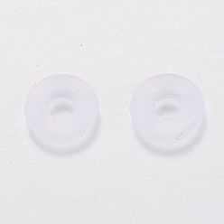 Clear Rubber O Rings, Donut Spacer Beads, Fit European Clip Stopper Beads, Clear, 2mm