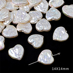 Heart Plastic Imitation Pearl Baroque Irregular Beads, DIY Jewelry Accessories, Heart, 14x14mm, Hole: 0.8mm