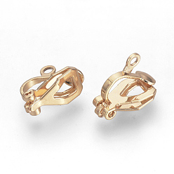 Rose Gold Brass Clip-on Earring Findings, Rose Gold, 12x6x10mm, Hole: 1.5mm