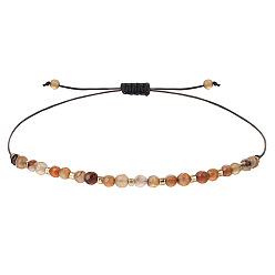 Красный Агат Браслеты из бисера ручной работы из натурального сердолика для женщин и мужчин, со стеклянными бисеринами, граненые, внутренний диаметр: 5/8 дюйм (1.5 см) ~ 1-1/8 дюйм (3 см)