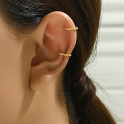 Золотой Серьги-каффы из латуни в лаконичном стиле, унисекс украшения для ушей, форма витого кольца, золотые