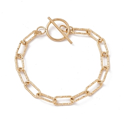 Doré  Placage ionique (ip) 304 bracelet de chaînes de trombones en acier inoxydable pour femme, or, 9-1/2 pouce (24 cm)