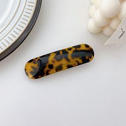 Goldenrod Tartan Pattern Cellulose Acetate Hair Barrette, Oval Shaped Hair Accessories for Girls Women, Goldenrod, 85x28mm