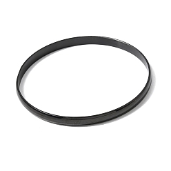 Черный 304 Простые браслеты из нержавеющей стали для женщин и мужчин, ионное покрытие (ip), долговечный, чёрные, внутренний диаметр: 2.68 дюйм (6.8 см)