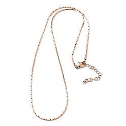 Розовое Золото 1.3мм 304 цепочки из нержавеющей стали в стиле "бостонское плетение" для женщин и мужчин, ионное покрытие (ip), розовое золото , 20.35 дюйм (51.7 см)