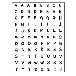 Белый Алфавит начальная буква a ~ z ПВХ пластиковые самоклеящиеся наклейки, белые, 140x100 мм, наклейки: 9 мм