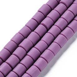 Фиолетовый Нити из полимерных глин, колонка, фиолетовые, 5~7x6 мм, отверстие : 1.5~2 мм, около 61~69 шт / нитка, 15.74 дюйм