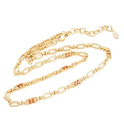 Оранжевый 5ММ латунная цепочка с овальными звеньями, инкрустированная кубическим цирконием, без кадмия и без свинца, стойки покрытие, долговечный, реальный 18 k позолоченный, оранжевые, 18.11 дюйм (46 см)