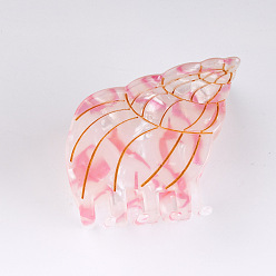 Ярко-Розовый Милые заколки для волос из ПВХ в форме раковины, для женщины девушки густые волосы, ярко-розовый, 49x60x43 мм