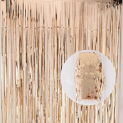 Blanched Almond Plastic Fringe Curtains, Shimmer Curtains, for Birthday Wedding Party Christmas Decorations, Blanched Almond, 2000x1000mm