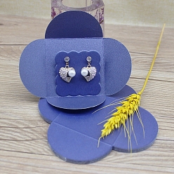 Королевский синий Картонные коробочки для сережек, квадратный, королевский синий, готовое изделие: 6.5x6.5 см