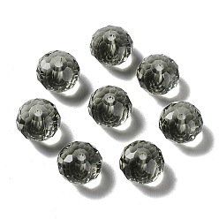Темно-серый Стекло k9 стекло, имитация Австрийские кристаллические шарики, граненые, рондель, темно-серый, 10x8 мм, отверстие : 1 мм