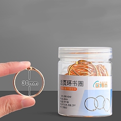 Light Gold Накидные кольца из скоросшивателя из нержавеющей стали, круглые кольца, золотой свет, 30 мм, Около 50 шт / коробка