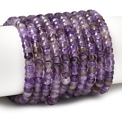 Аметист Природный аметист нитей бисера, рондель, граненые, 4x2.5 мм, отверстие : 0.9 мм, около 151~155 шт / нитка, 14.57''~14.96'' (37~38 см)