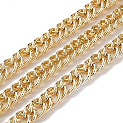 Golden Oxidation Aluminum Rope Chains, Unwelded, with Spool, Golden, 14x9.5x2mm, about 65.62 Feet(20m)/Roll
