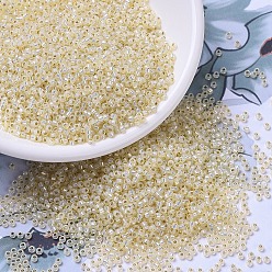 (RR577) Окрашенный Сливочно-кремовый Алебастр с Серебряной Подкладкой  Миюки круглые бусины рокайль, японский бисер, 11/0, (rr 577) алебастр с кремовой краской на сливочном масле, 2x1.3 мм, отверстие : 0.8 мм, Около 1111 шт / 10 г