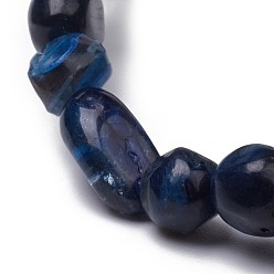 Kyanite Natural Kyanite/Cyanite/Disthene Stretch Beaded Bracelets, Tumbled Stone, Nuggets, 2 inch~2-1/8 inch(5~5.4cm), Beads: 5~9.5x5~7x4~7mm